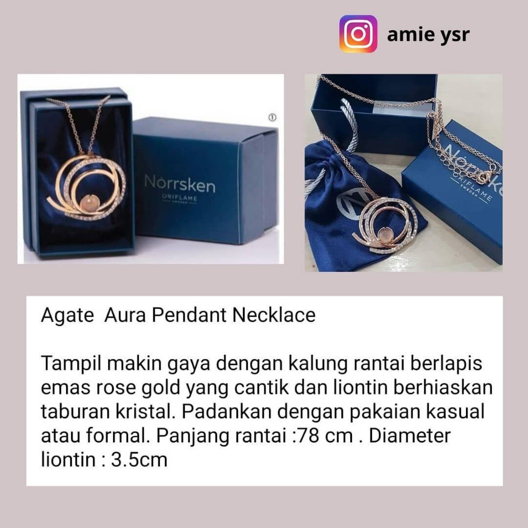 Agate Aura Pendant Necklace (Kalung 