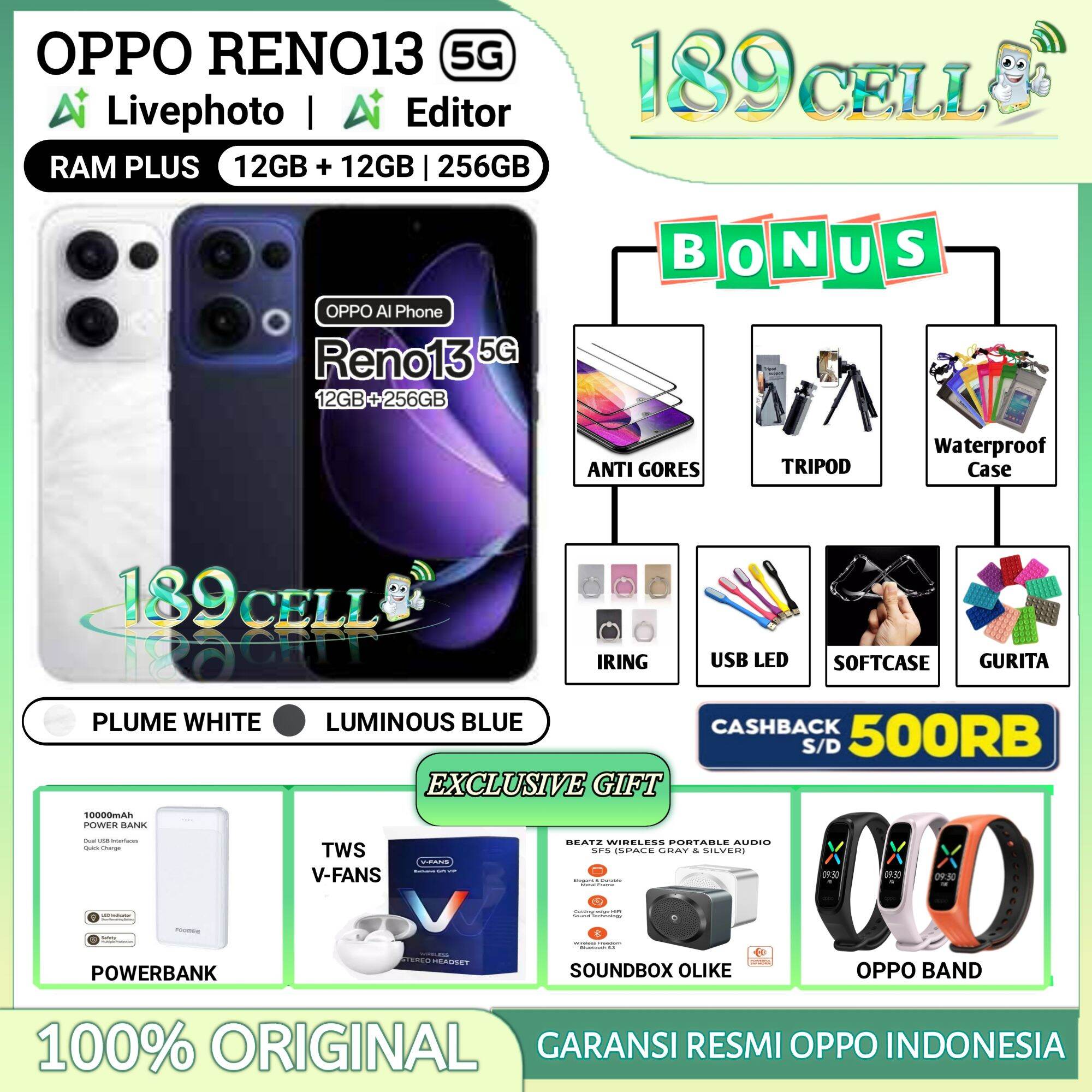 Oppo Reno13 5g Ram 12/256Gb | Oppo Reno 13 5g Ram 12/256 Official Oppo Indonesia Warranty Harga  3,739,900 Ringgit*Penghantaran Percuma
