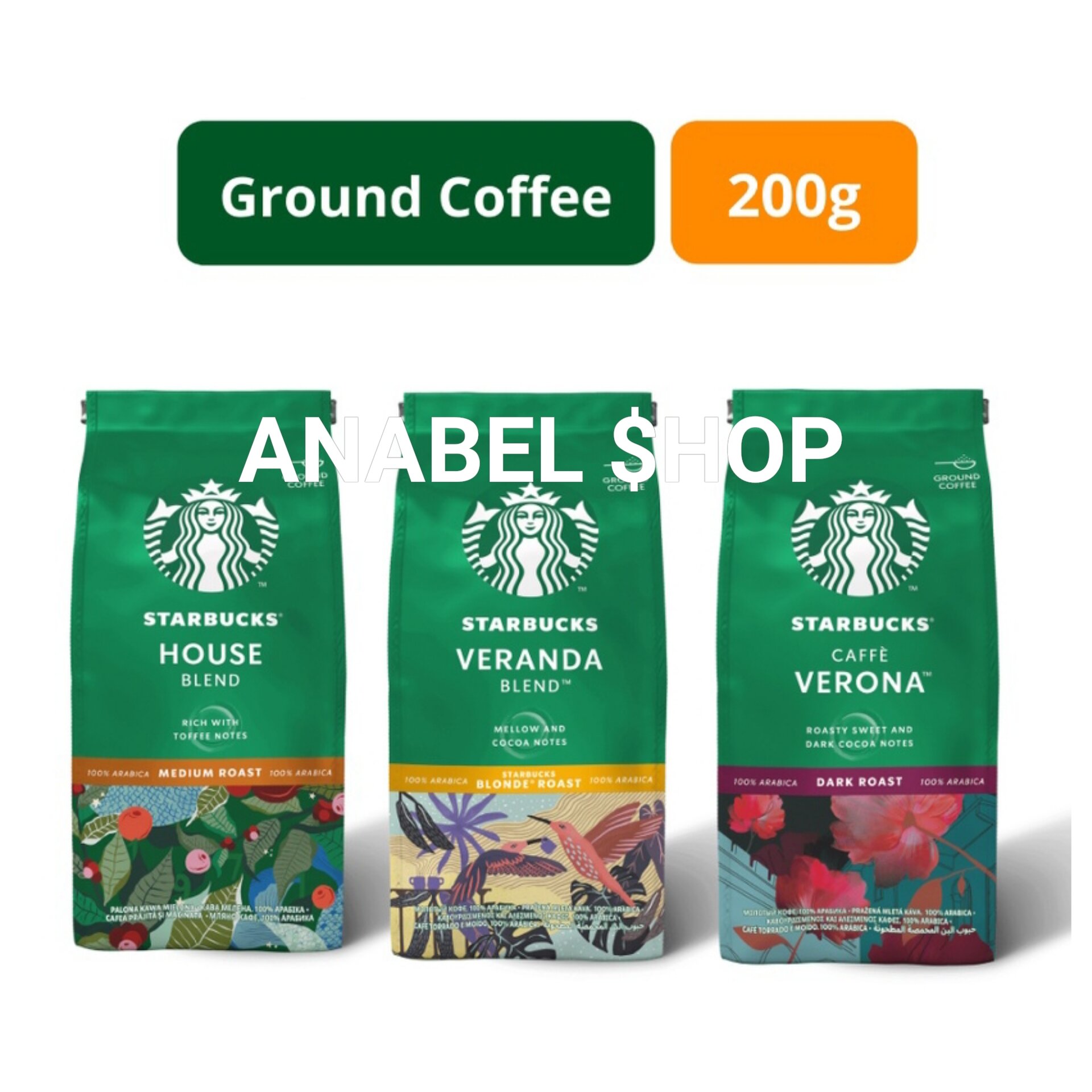 Starbucks Ground Coffee Kopi Bubuk Caffe Verona, Veranda Blend, House