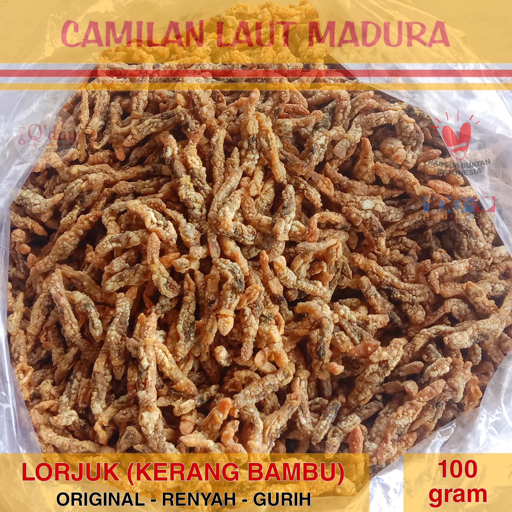 Lorjuk Kerang Bambu Renyah Gurih 100 Gram Siap Makan Asli Alami Camilan