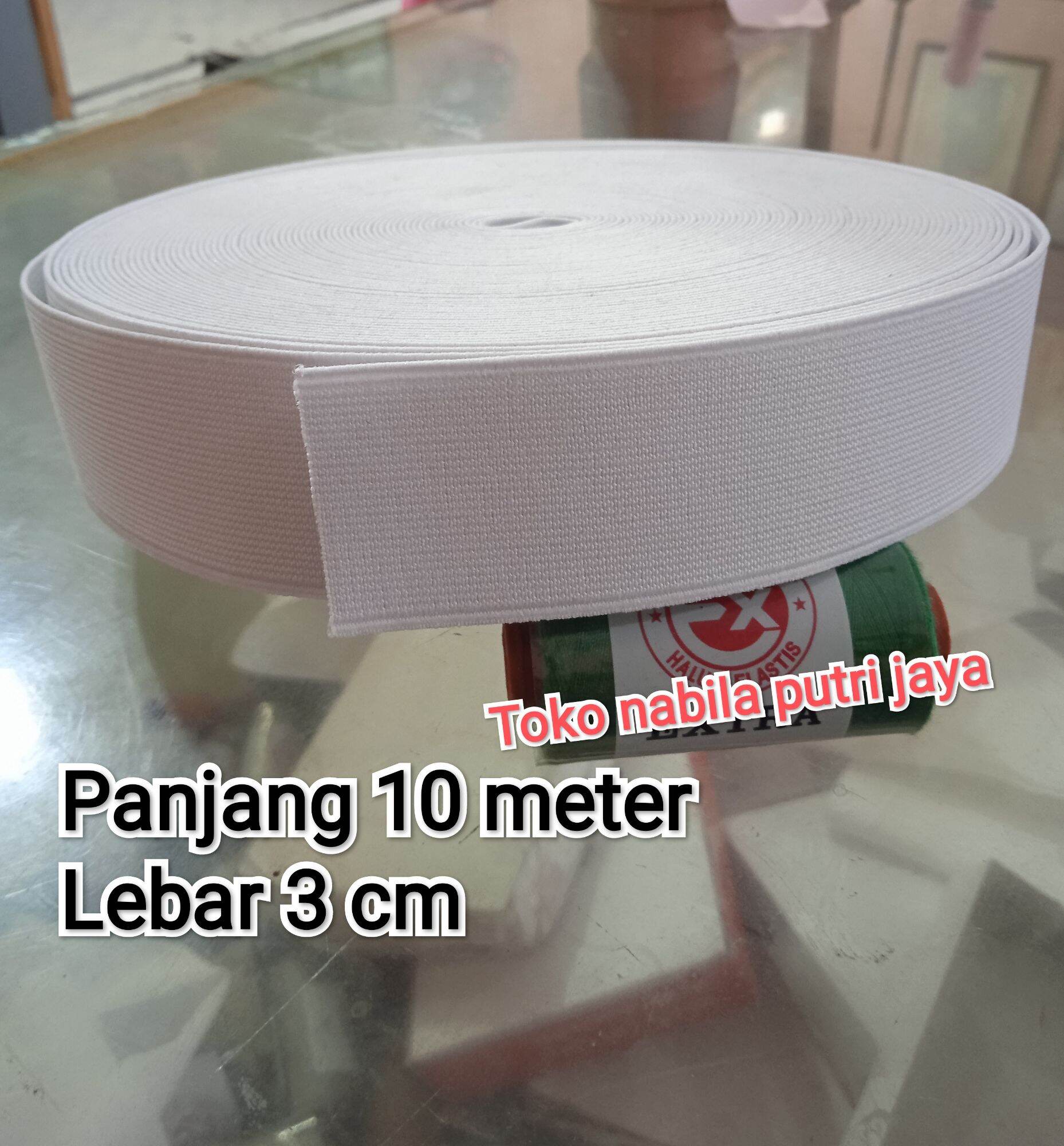 10 meter - karet elastis 3 cm - karet celana - karet pinggang - karet buat kolor