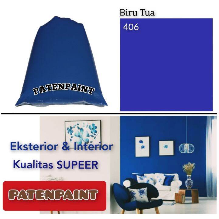 cat tembok kualitas super / cat tembok kiloan / cat tembok biru tua