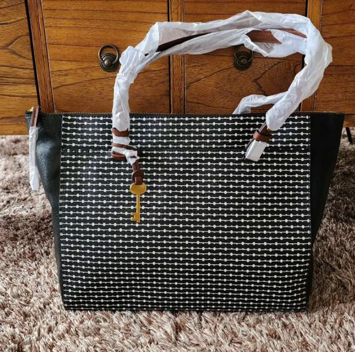 Fossil rachel striped discount tote