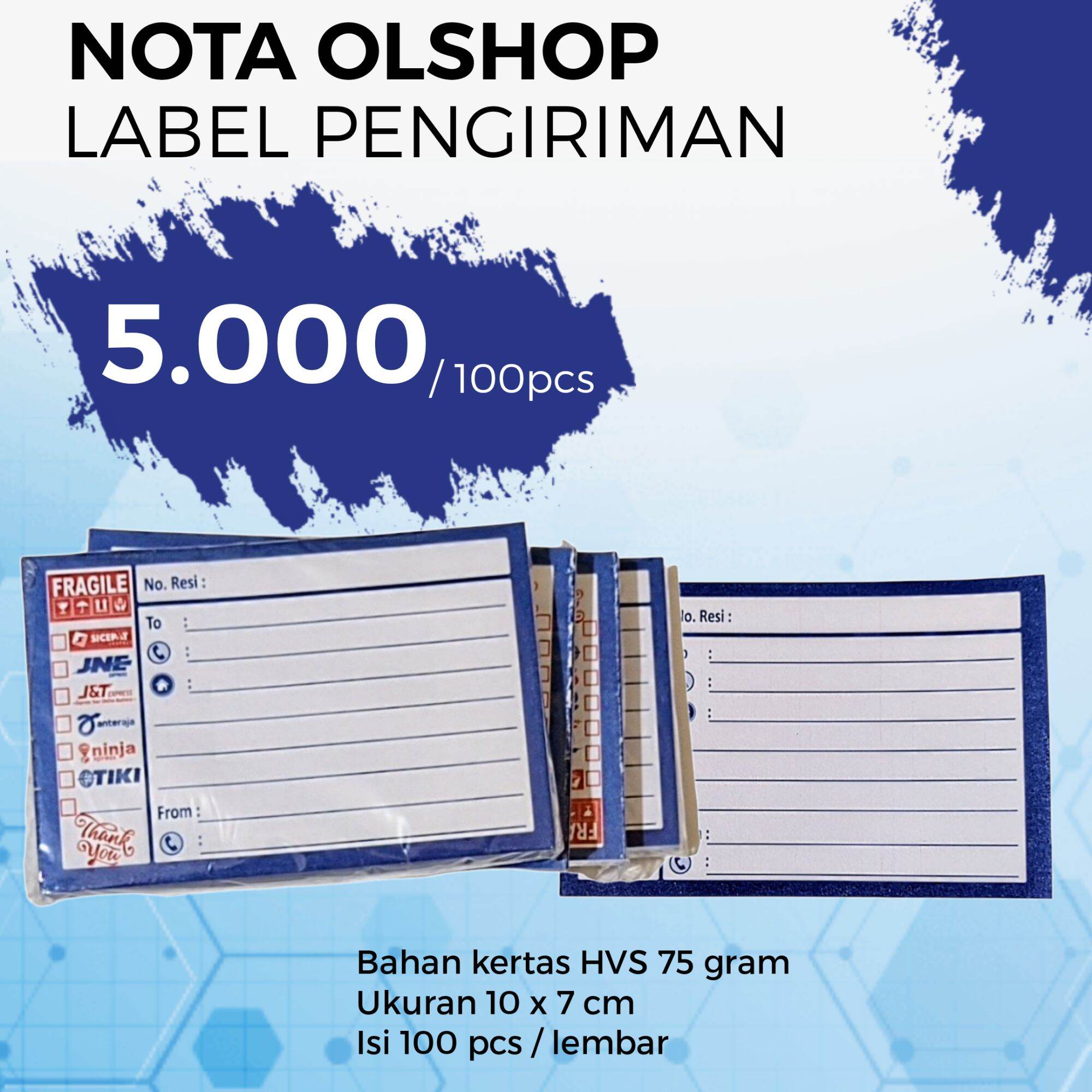 Nota Label Pengiriman Label Pengiriman Label Resi Olshop Lazada Indonesia 0014