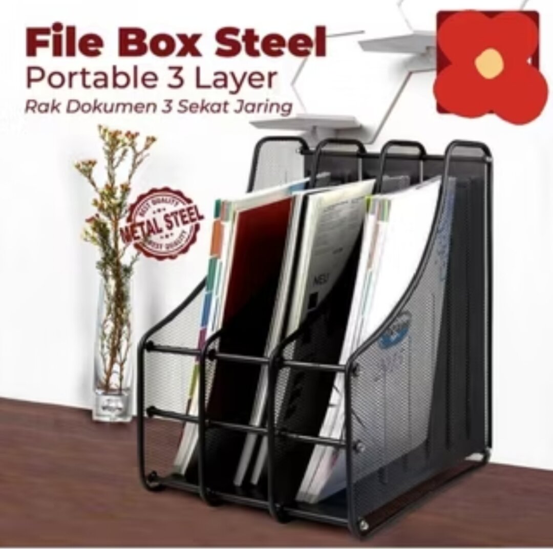 Box File Rangka BOX FILE BESI/DOCUMENT TRAY/RAK DOKUMEN MAJALAH BESI COMBO | Lazada ...