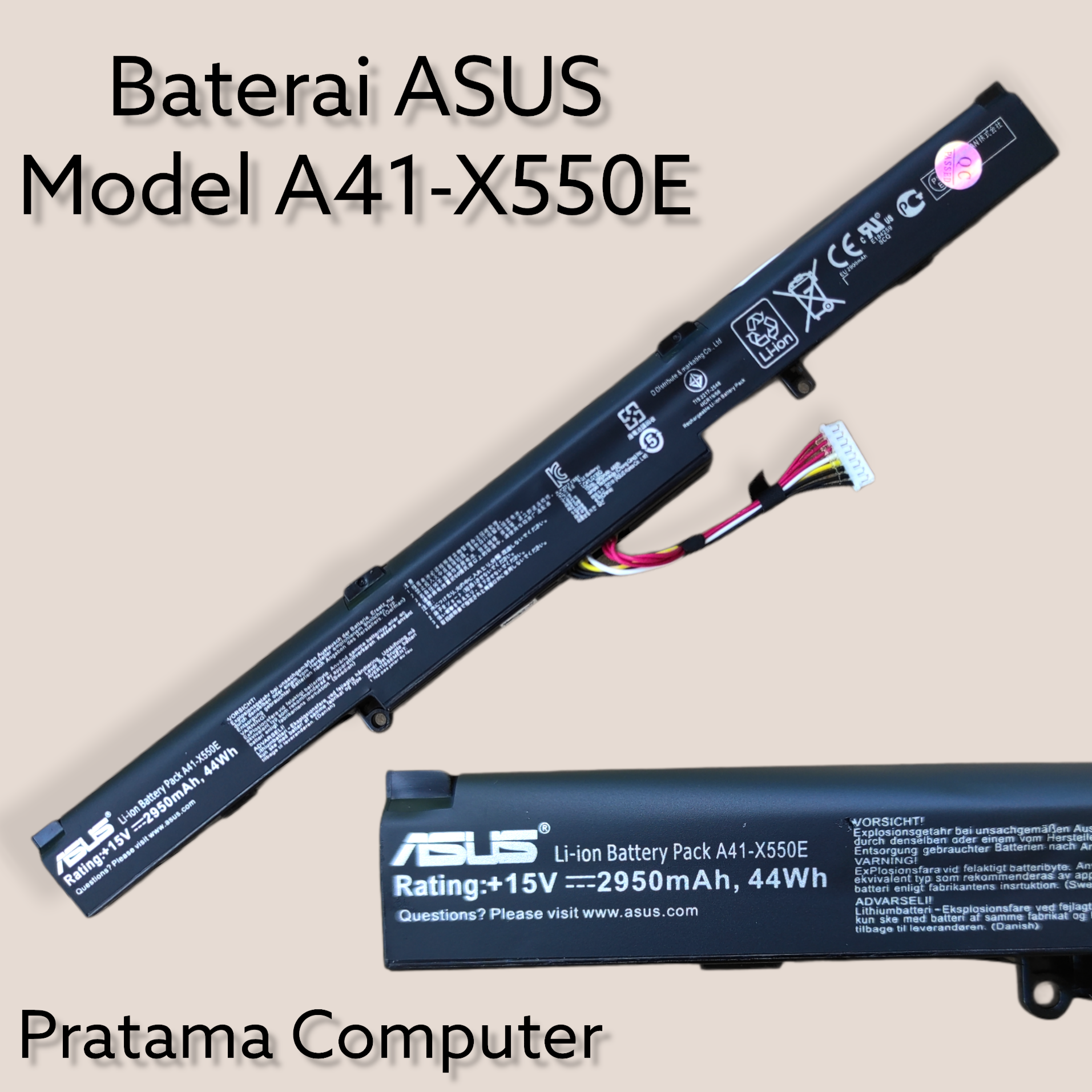 Batteria per Asus X450JN-WX022D X450JF-0043D4200H X450JF-WX015H 2600mAh 14, 4V