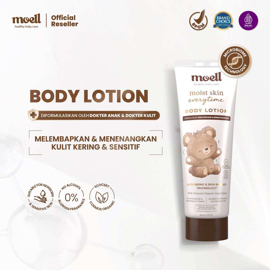 Moell BODY LOTION Bayi Moist skin everytime body lotion pelembab kulit 185gr travel size 80gr baby Moel MOELL moell