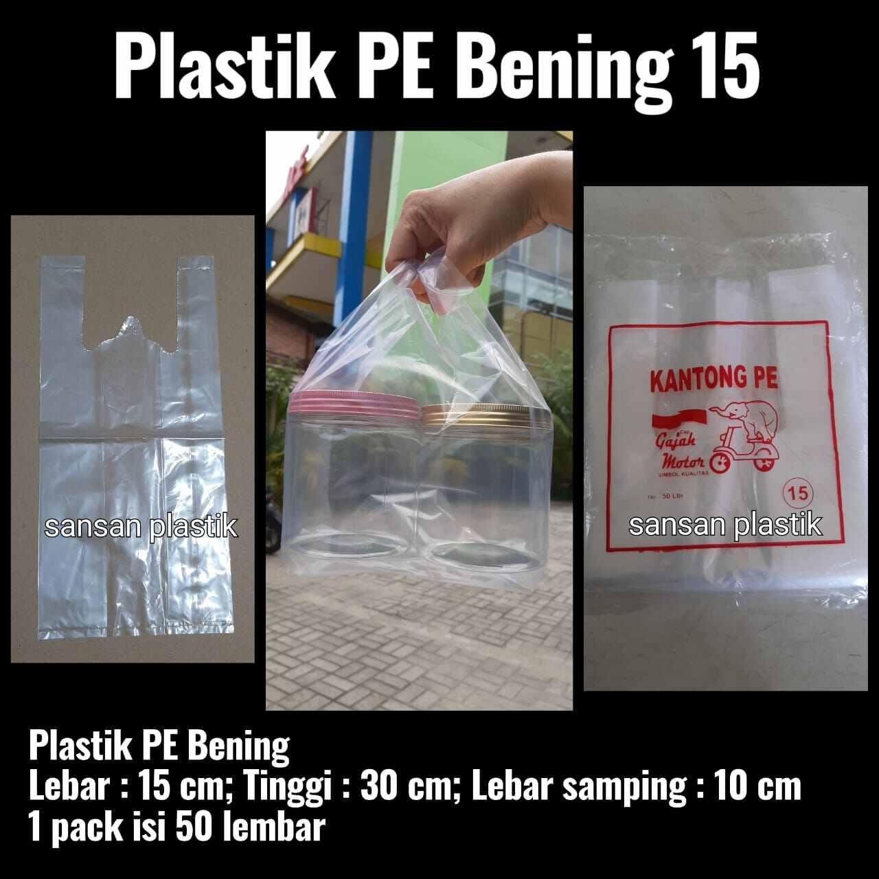 Kantong Plastik Bening 15 / Plastik PE Bening 15 | Lazada Indonesia