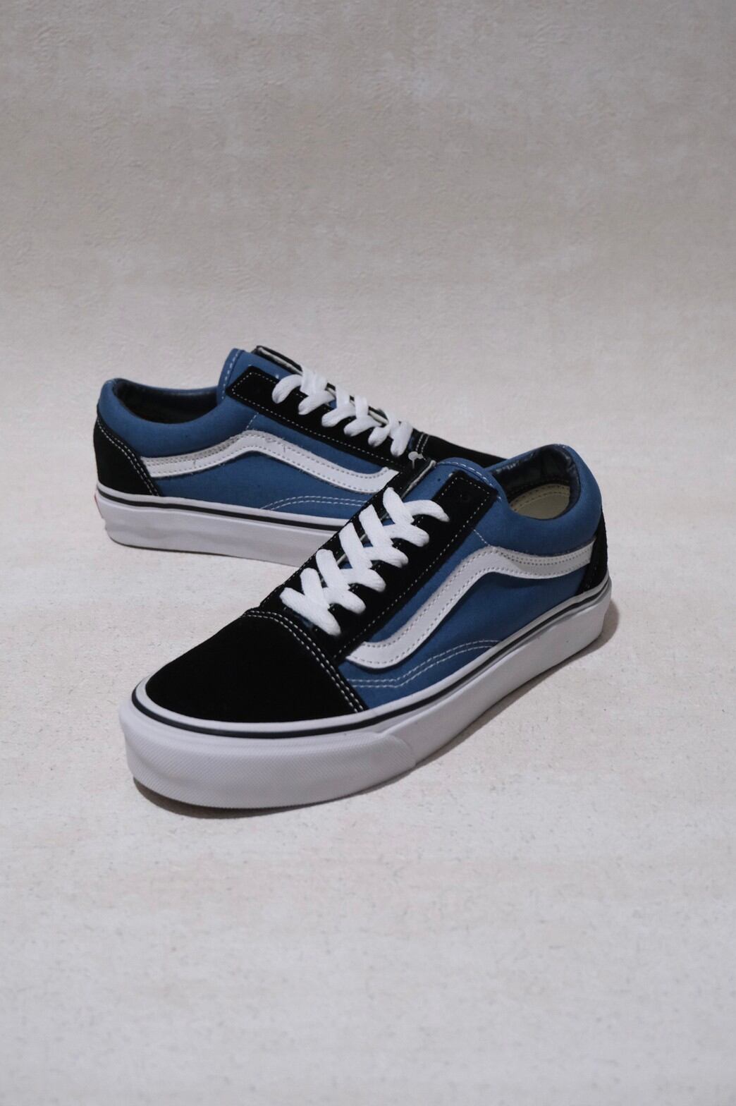 navy blue and grey vans