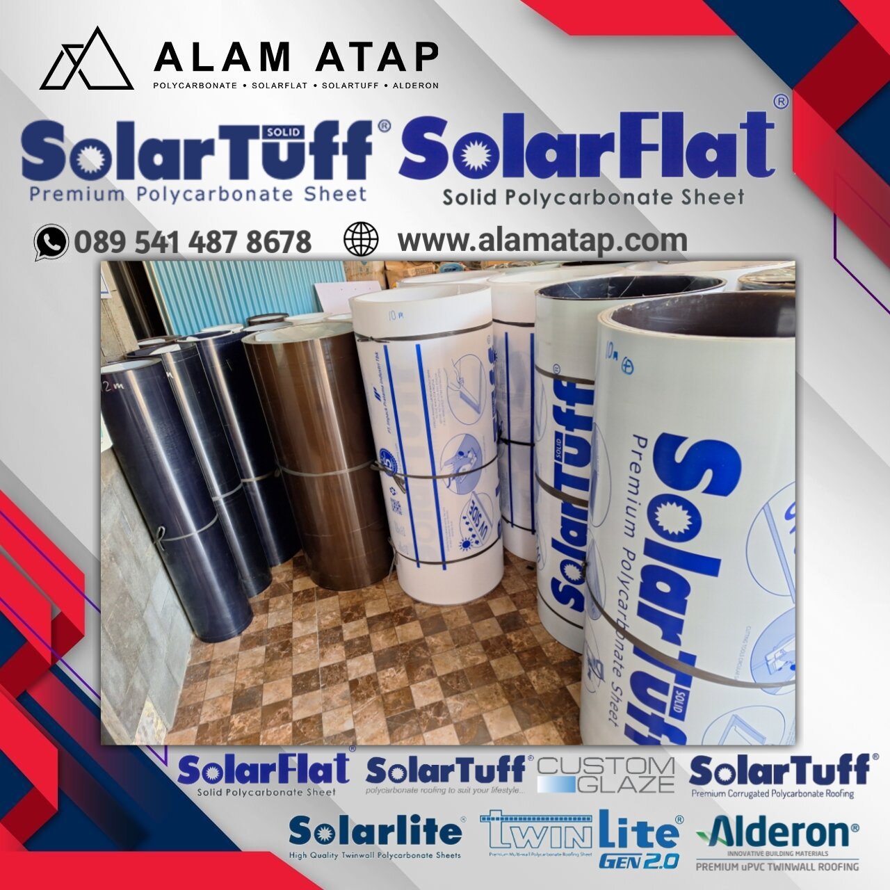 Atap Solarflat Solartuff Solid Flat Bening Transparan Semarang