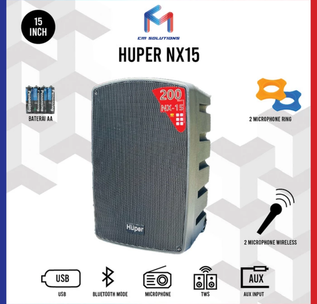 Speaker Aktif Portable Huper 15 inch Huper NX15 ORIGINAL | Lazada Indonesia