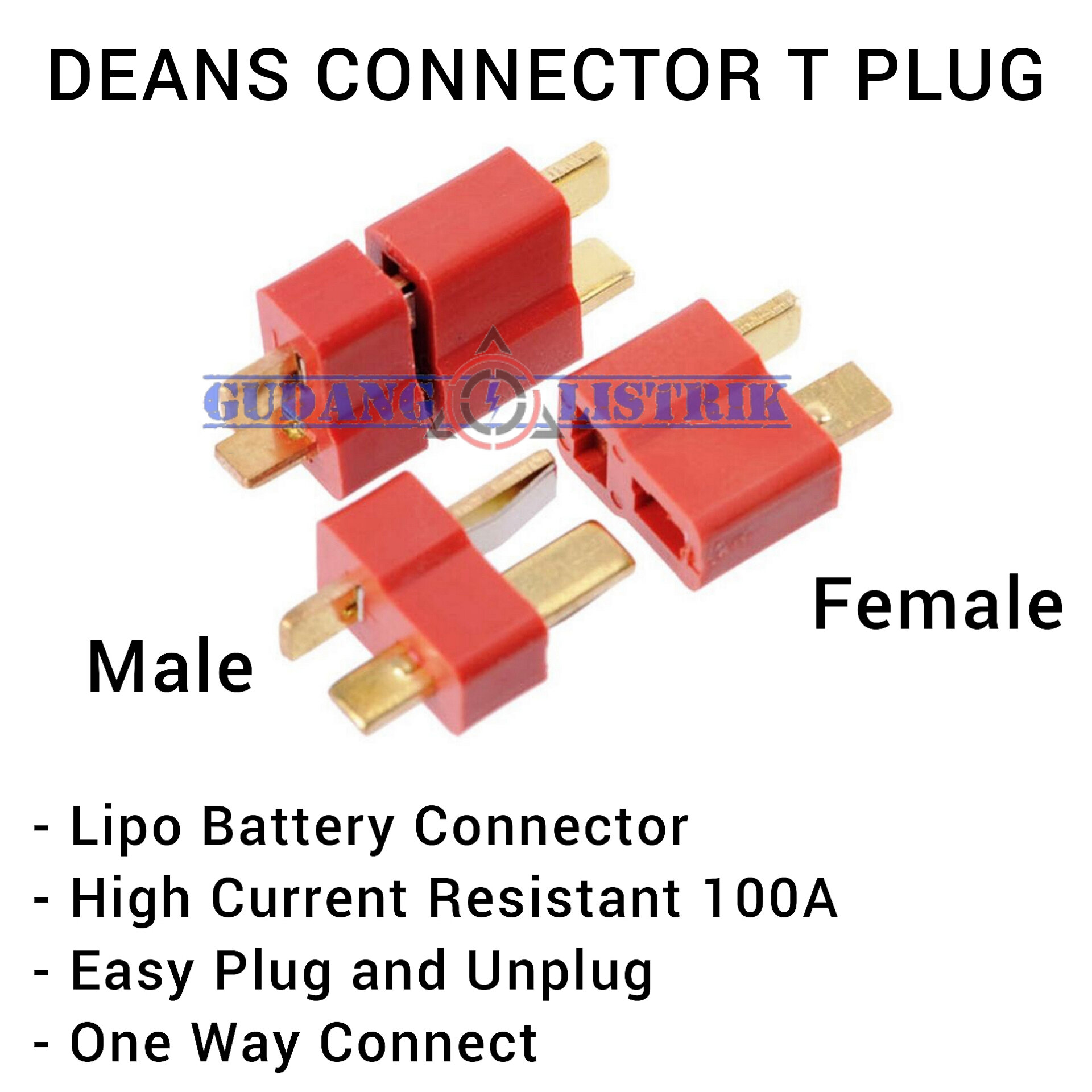 Deans Connector T Plug Lipo Battery Socket LiPo Wire Connector
