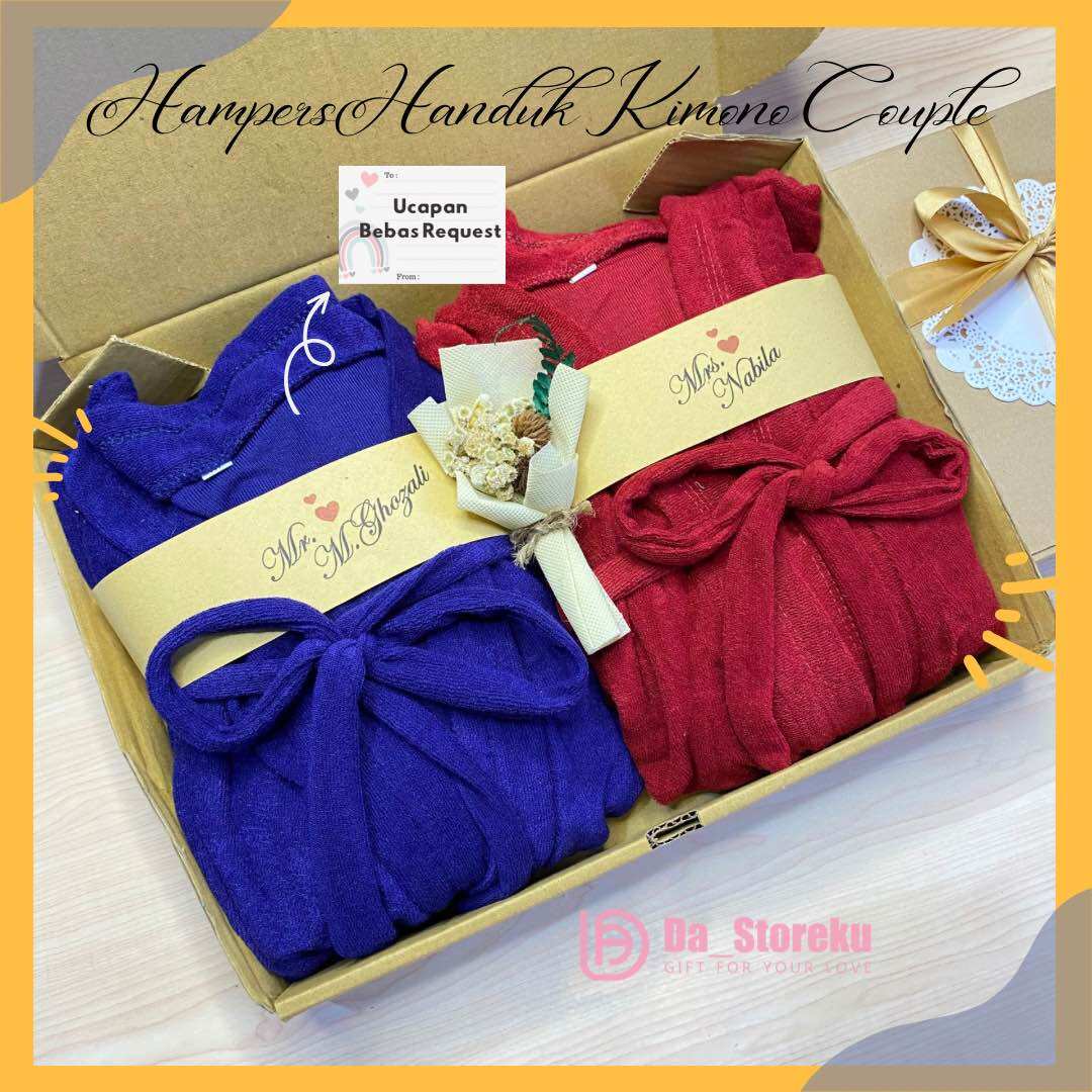 Hampers Handuk Kimono Couple Hadiah pernikahan Ultah Engagement / Hampers Pernikahan Kimono Couple Bir…
