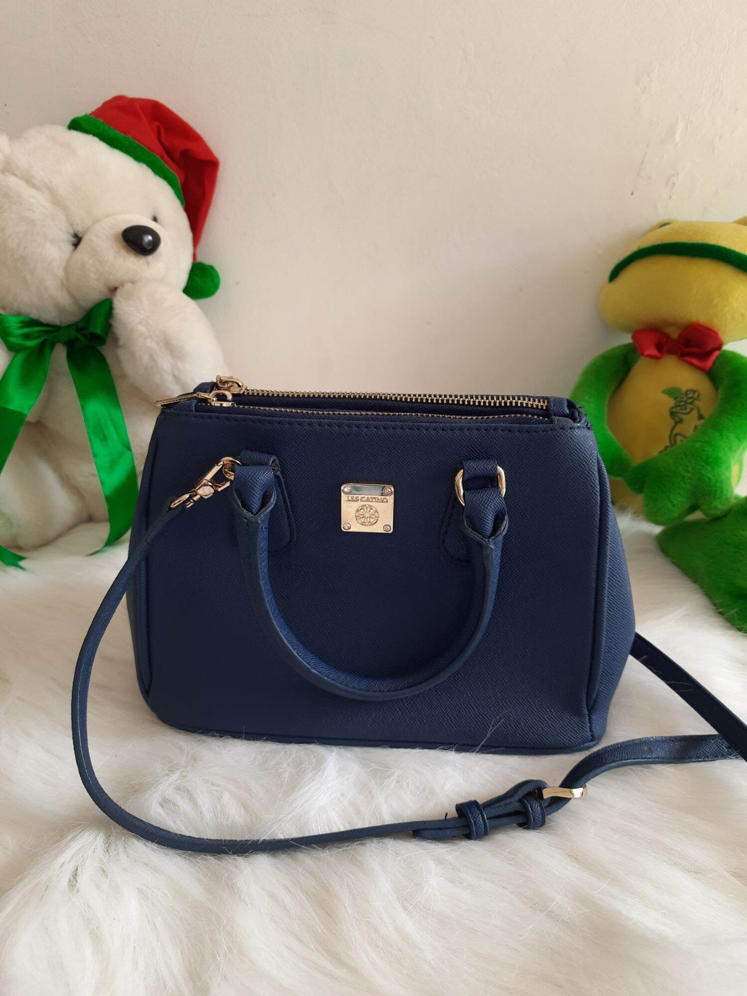 Tas selempang sling bag Les Catino Promesa Mini Satchel Blue Lazada Indonesia