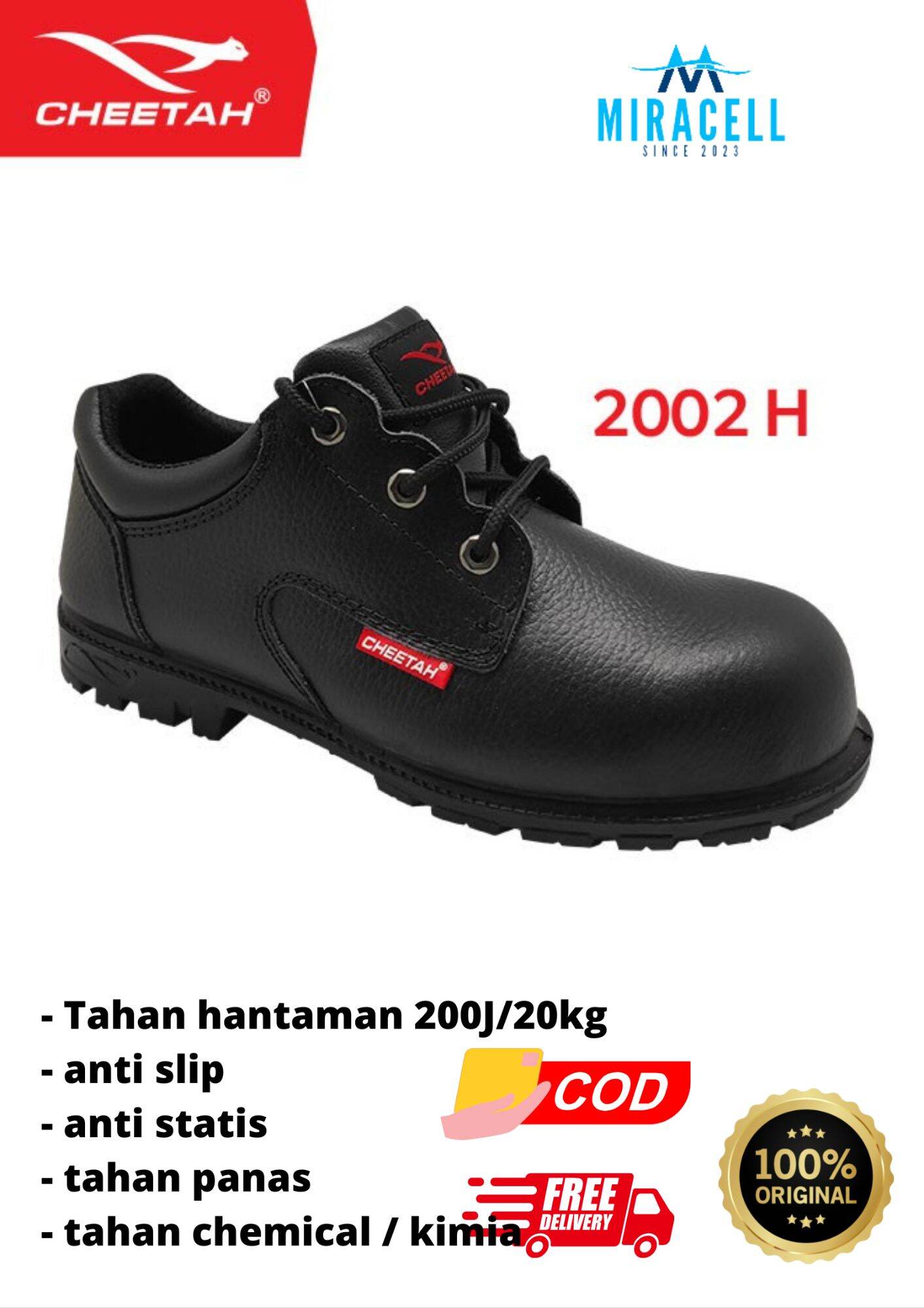 Sepatu Safety Pria Cheetah 2002h Nitrile Lazada Indonesia