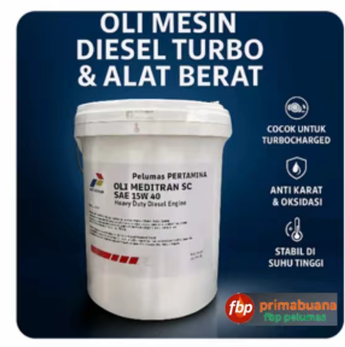 Diesel engine lubricant oil Pertamina meditran SC SAE 15W-40 contents-20 liters pail packaging Harga 1,050,000 rupiah*Gratis Ongkir