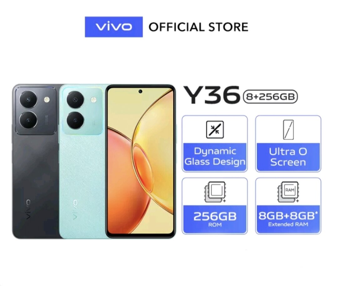 VIVO Y36 ram 8+8/256 gb NFC original garansi resmi bisa kredivo / paylater Harga  2,850,000 Ringgit*Penghantaran Percuma