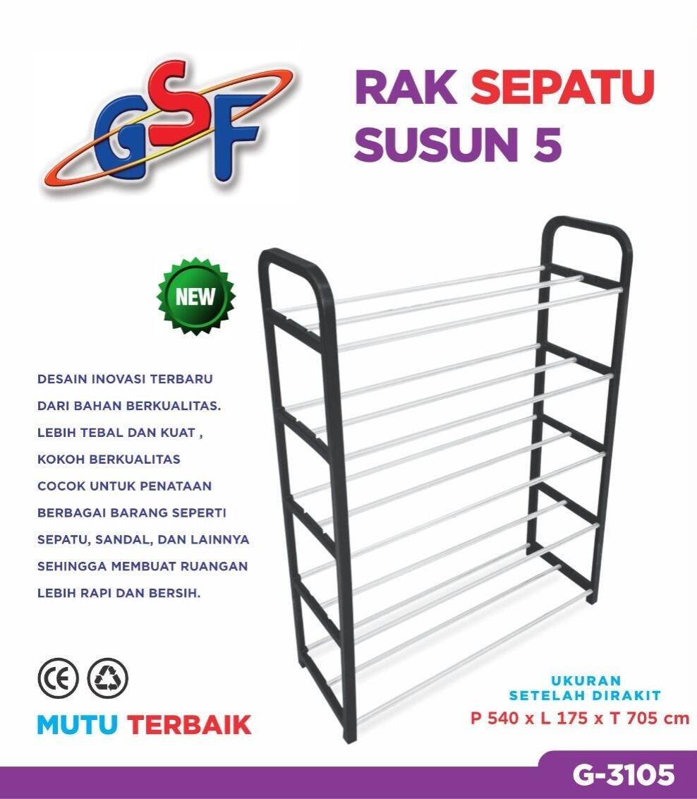 Rak Sepatu Rak 5 susun Steanless Sebaguna portabel | Lazada Indonesia