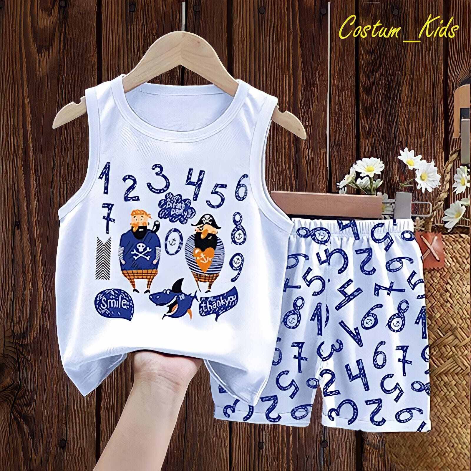 Baju Singlet Anak Laki Laki Umur 2 - 10 Tahun Tanpa Lengan Bahan Katun Motif Bajak Laut Lucu / Kaos Kensi Anak Cowok Cotton Combed 30sTerbaru