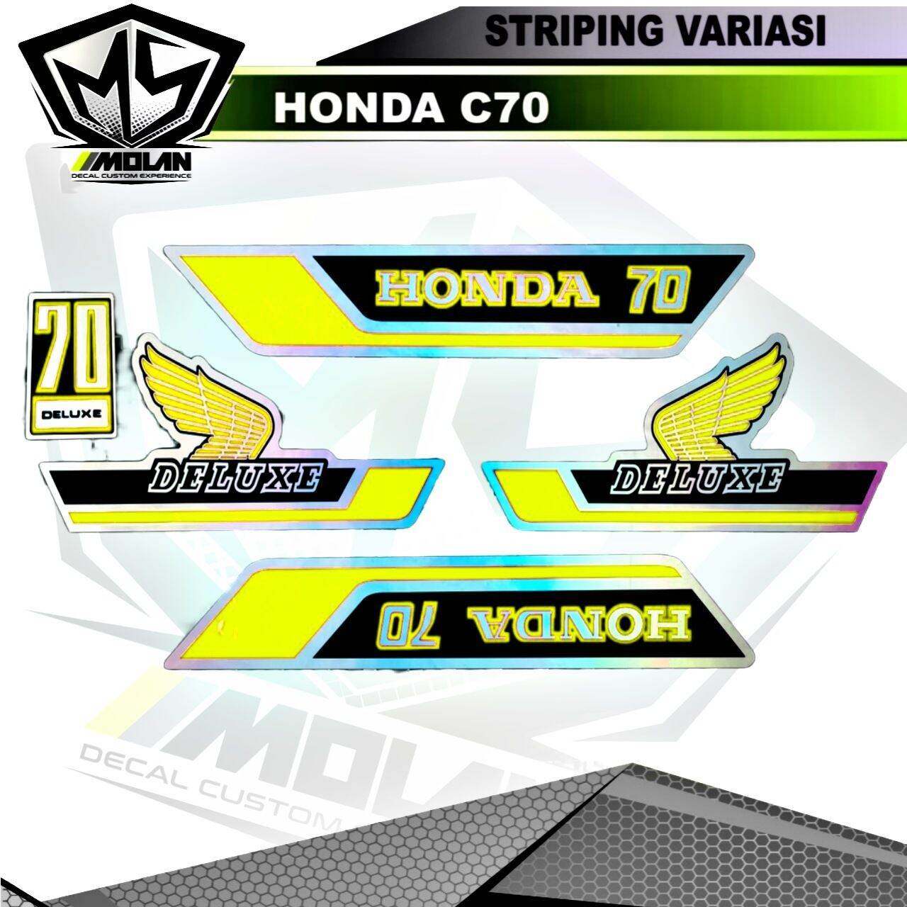 Sticker Striping Variasi Honda C70 Deluxe /Honda Bebek 70 /Honda Bektu ...