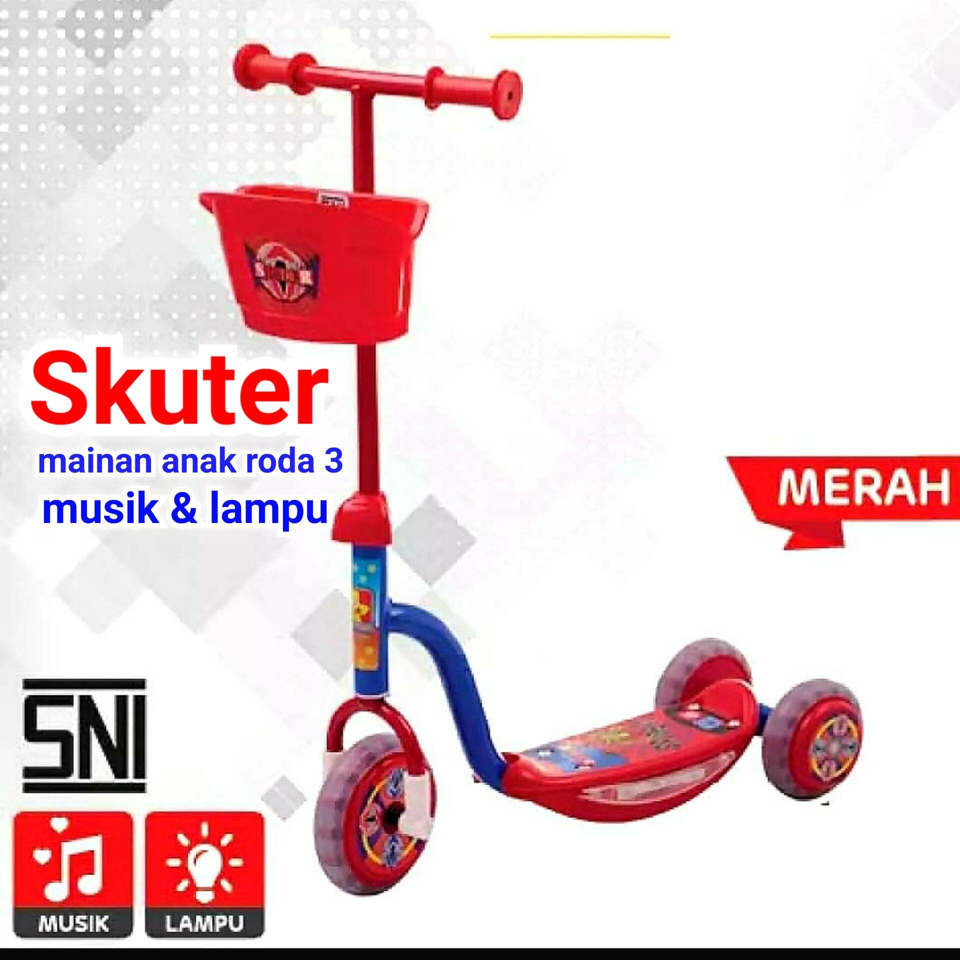 PMB SKUTER MAINAN  ANAK  RODA TIGA MUSIK  DAN LAMPU Lazada 