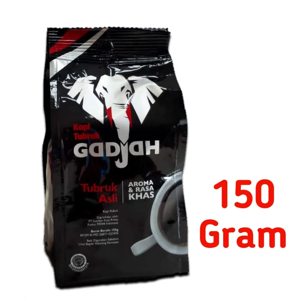 Kopi Hitam Tanpa Gula Tubruk Gadjah Gajah Ukuran 150 Gram Lazada Indonesia 