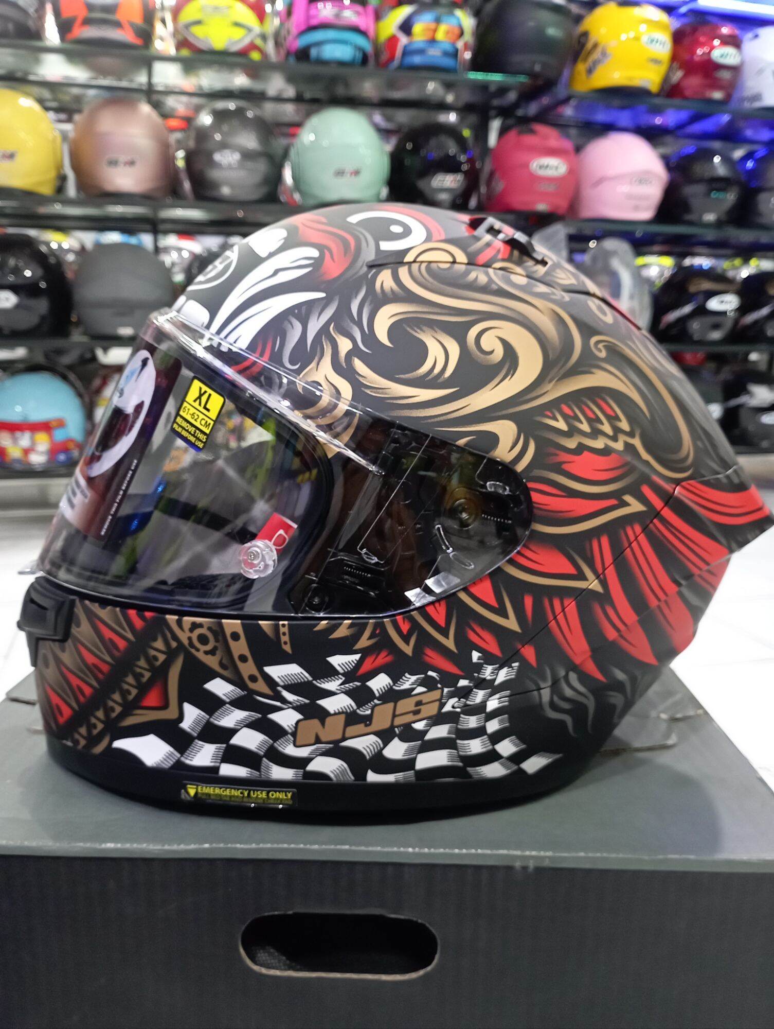 HELM NJS ZX-1 MOTIF BARONG TERBARU FULLFACE SNI Harga 1,200,000 rupiah*Gratis Ongkir