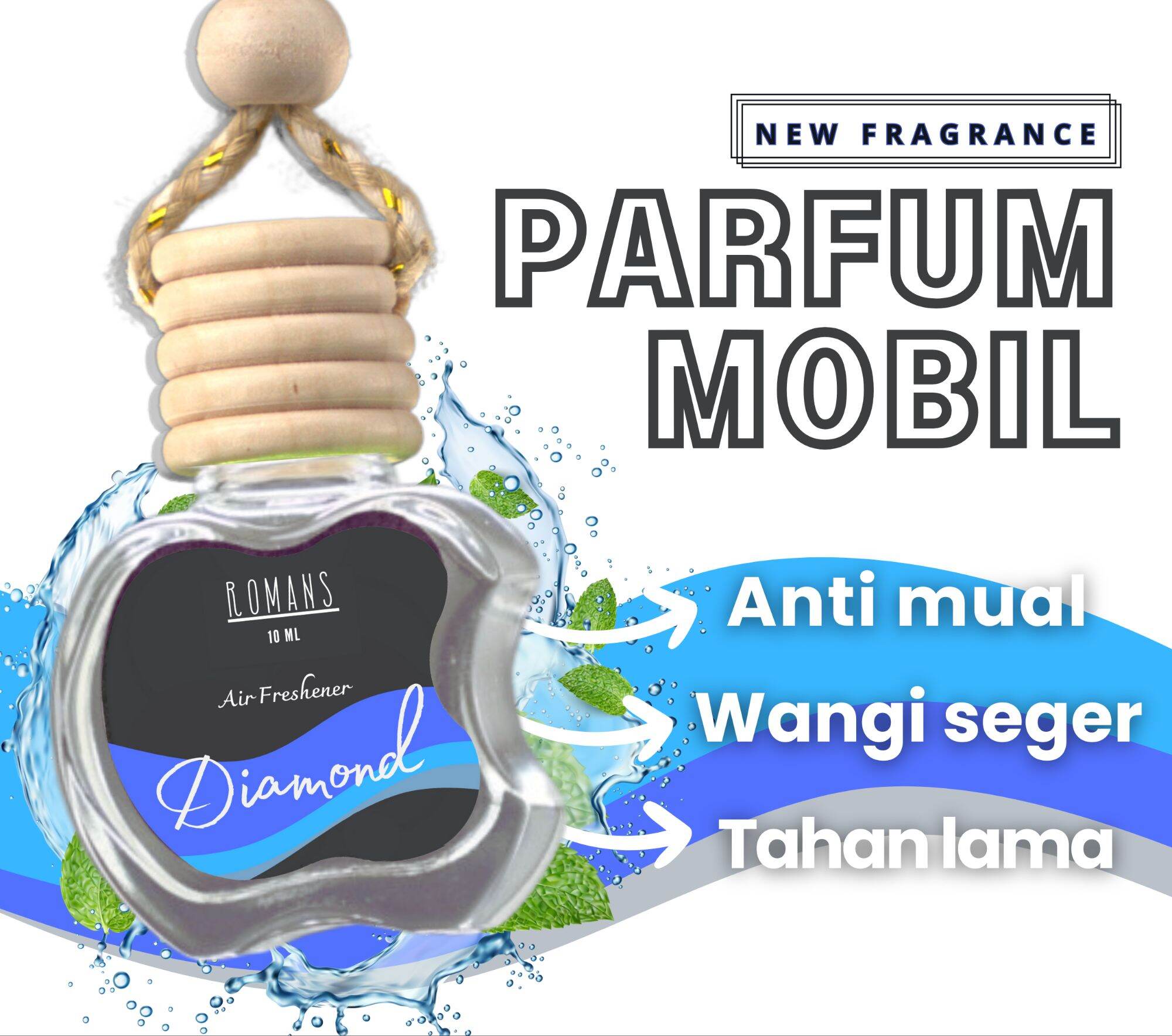 Parfum Mobil Romans & Pengharum Ruangan Aroma Mewah dan Berkelas Tinggi 10 ML Harga 18,950 rupiah*Gratis Ongkir