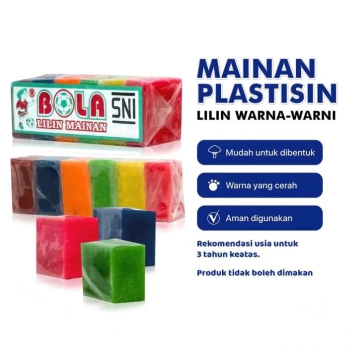 LILIN MAINAN ANAK UKURAN KECIL / PLASTISIN / MALAM WARNA WARNI / MAINAN ANAK EDUKASI SNI Ready