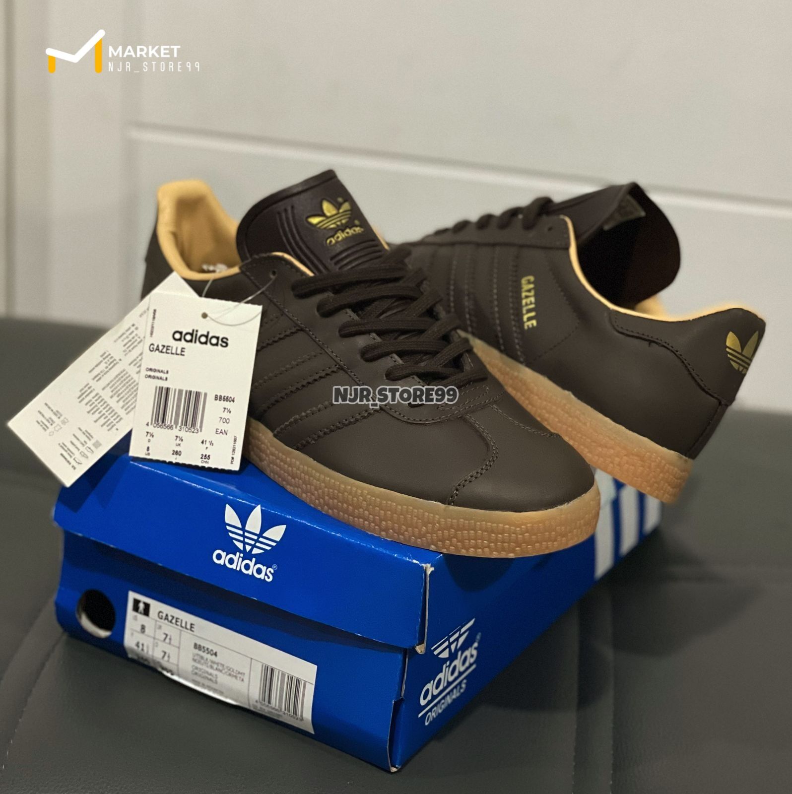 SEPATU ADIDAS GAZELLE LEATHER BROWN 