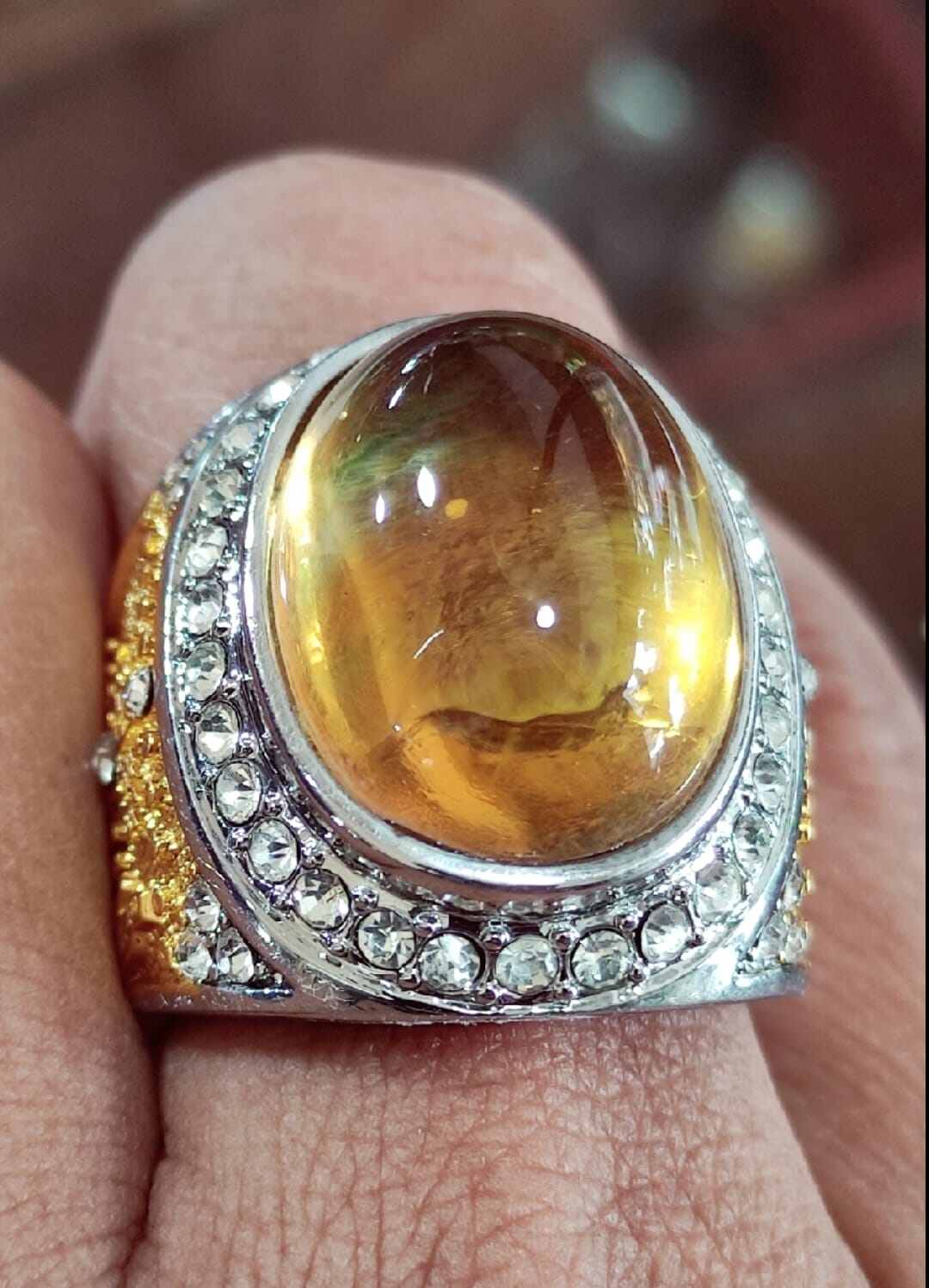 Batu permata yaqut model yellow safir Cincin Permata Berwarna