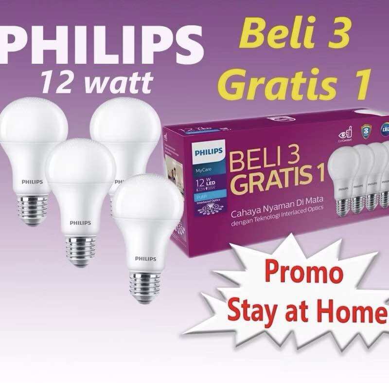 [PAKET ISI 4PCS] Lampu Philips Led 12 Watt Promo Multipack MyCare Bulb 12w beli 3 Gratis 1