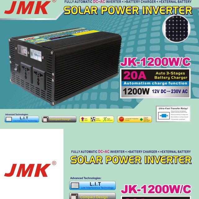 UPS power Inverter 1200w plus charger aki 20A JMK JK1200w otomatis