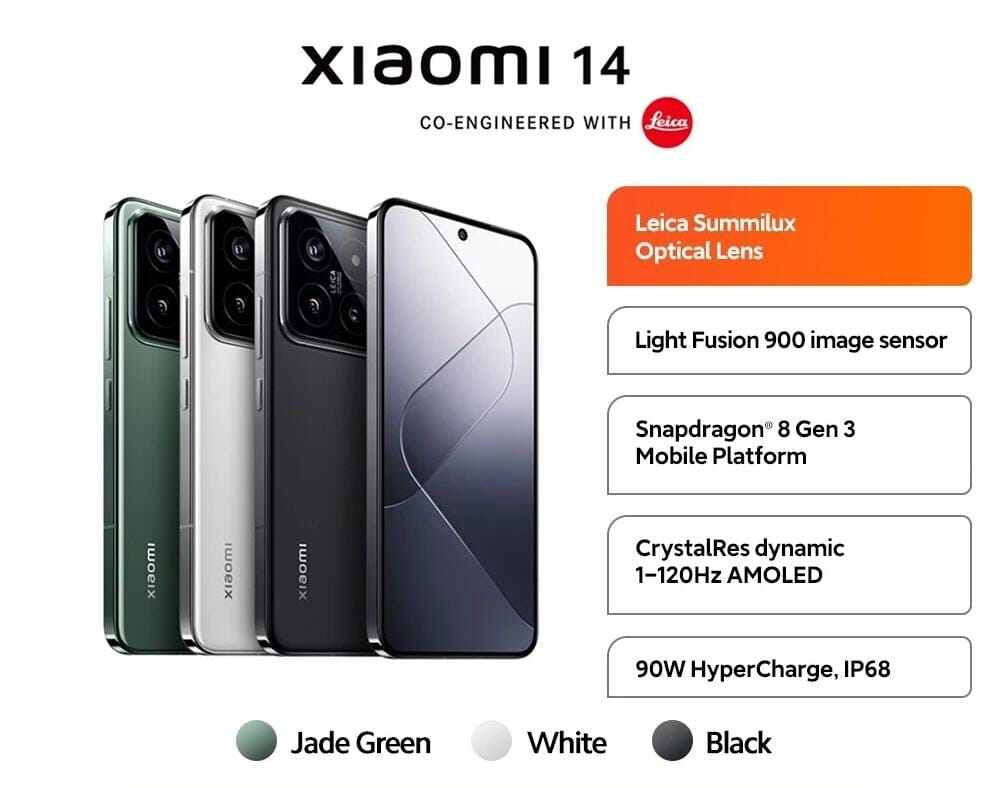 Xiaomi 14 12/256GB Harga  13,000,000 Ringgit*Penghantaran Percuma