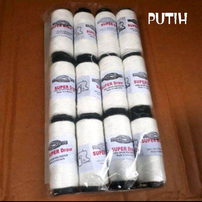 Benang Jahit Isi 12 Biji Warna/Hitam/Putih