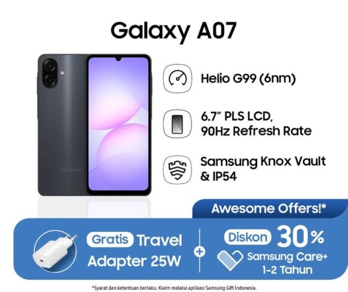 Samsung A07 Ram 6/128 Gb Original Official Guarantee Harga 1,950,000 rupiah*Gratis Ongkir
