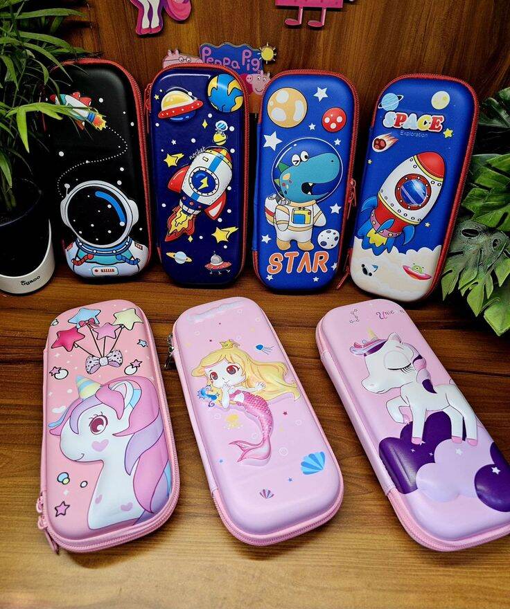 Tempat Pensil Anak Sekolah Perempuan Dan Laki Laki Motif Karakter 3D Lucu Terbaru