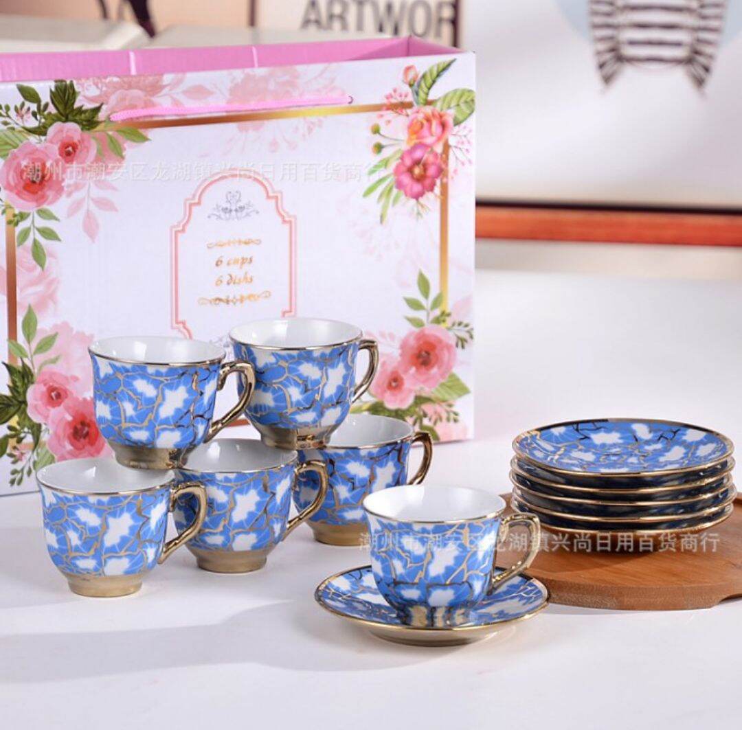 hampers kado cangkir keramik set 6 in 1 European style / parcel lebaran