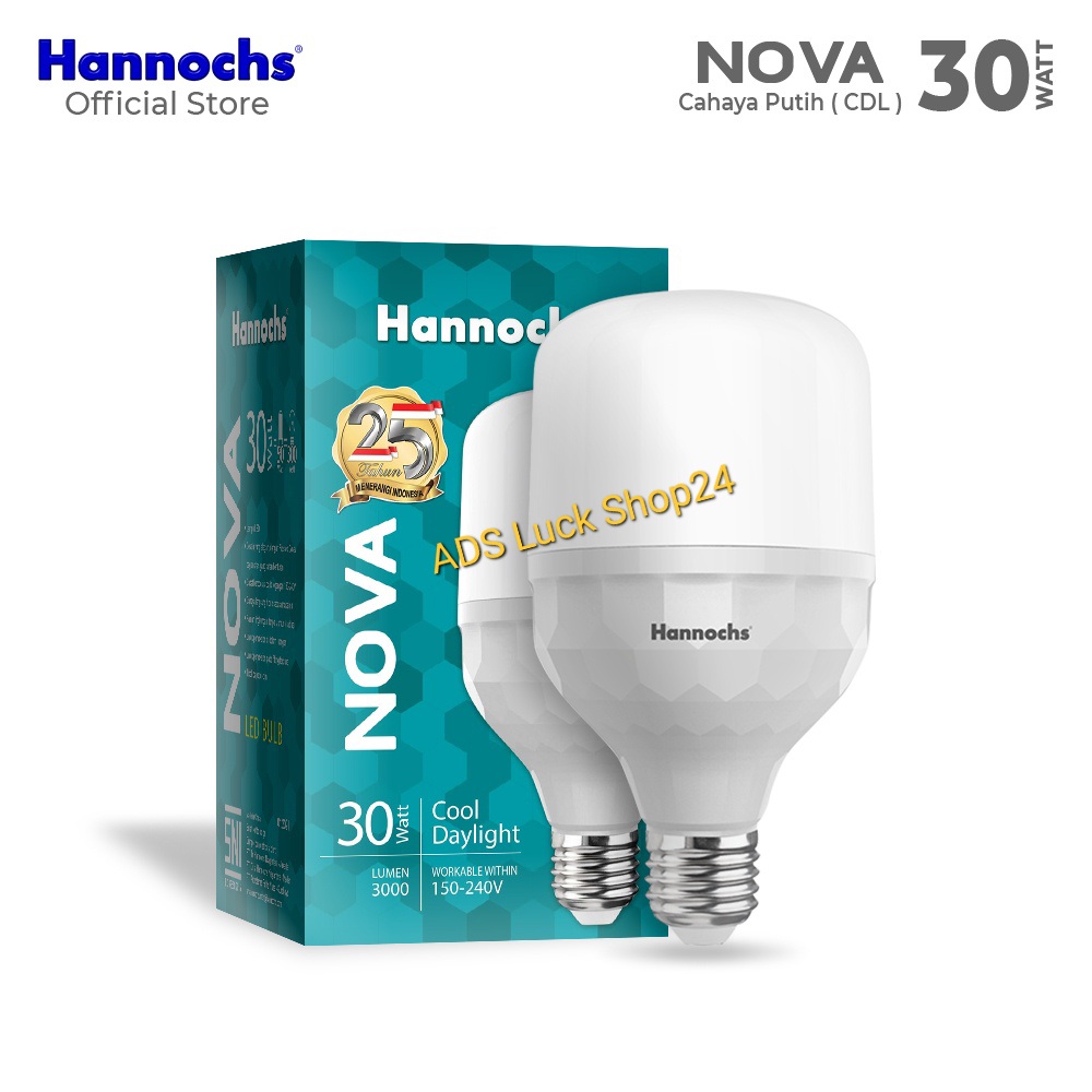 Hannochs Nova 30 Watt Lampu LED Super Terang - Cahaya Putih