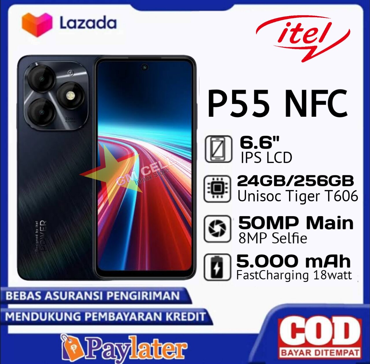 Infinix Itel p55 NFC Ram 24GB ( 8 + 15/256 GB) battery 5000mAh. Brand new 1 year warranty Harga  1,325,000 Ringgit*Penghantaran Percuma
