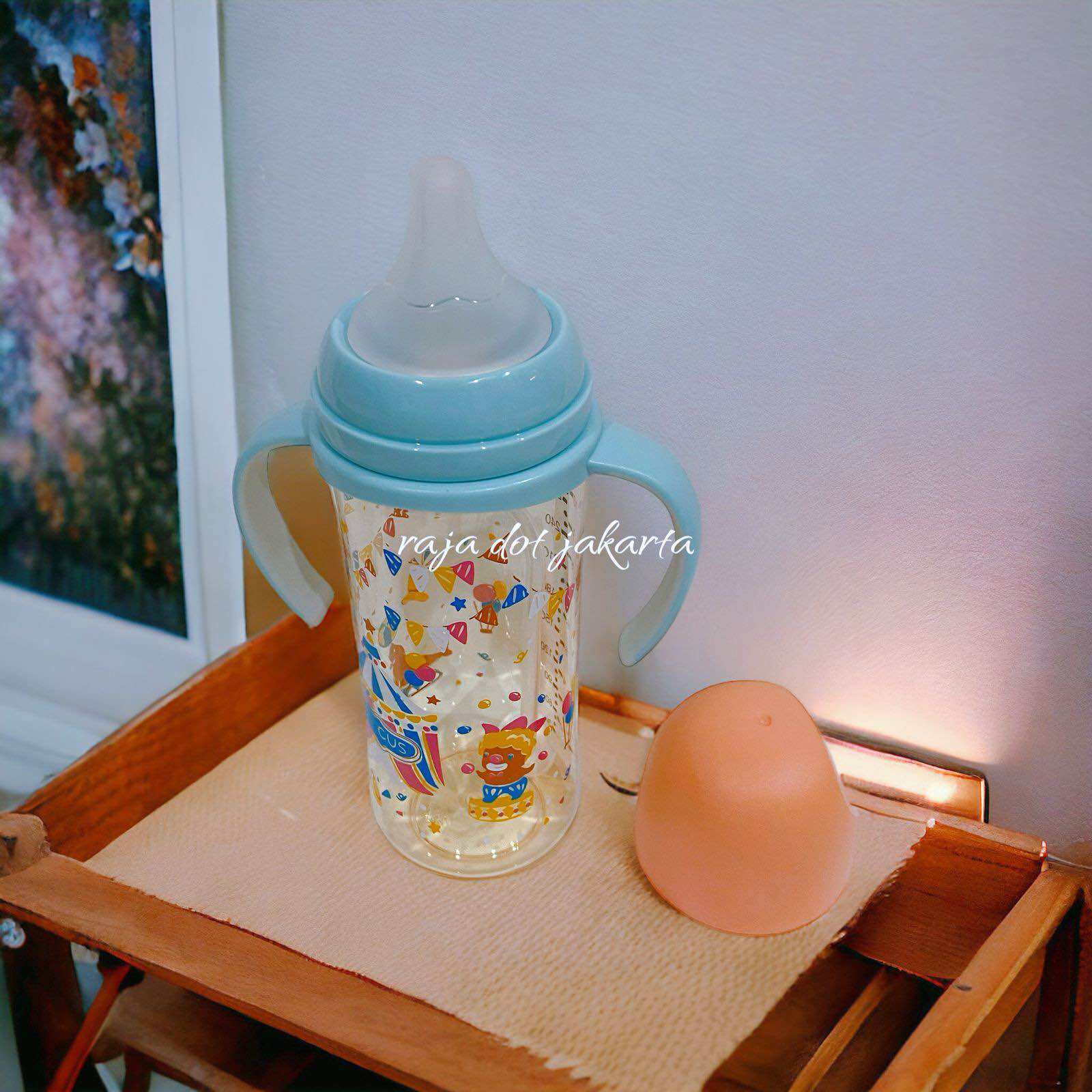 Botol susu bayi PPSU anti kolik 330ml bonus sedotan gravitasi / botol bayi ppsu