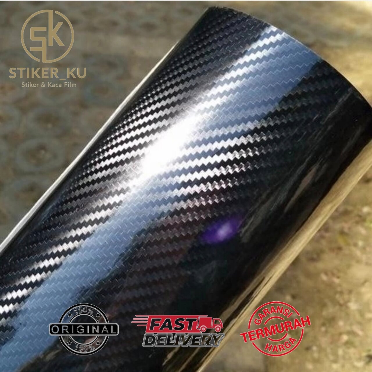 Sticker Scotlite Carbon 6D Premium Lebar 50cm Harga 24,900 rupiah*Gratis Ongkir