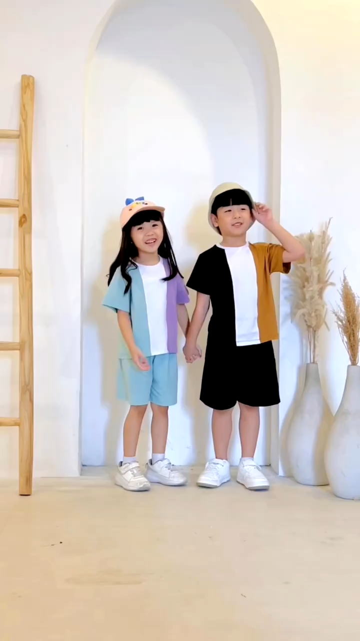 Nonnon- Orchid SET / Setelan Kaos Anak Unisex | Setelan baju anak Laki laki perempuan | dress anak | baju lebaran anak | baju anak trendy | baju anak modern | baju anak untuk main | baju anak perempuan lucu