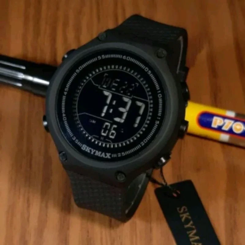 Jam Tangan Pria Skymax 1810G Tahan Air Tali Rubber Bakureh Watch