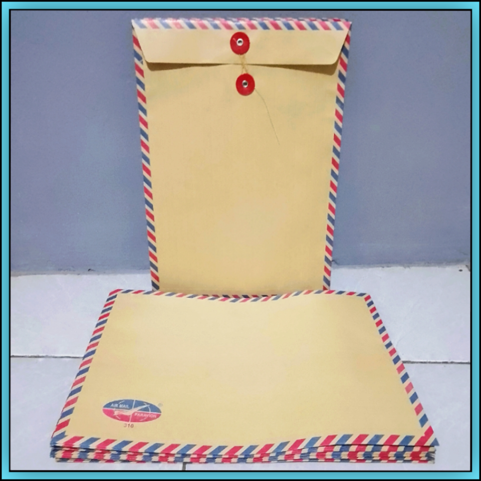 Amplop Tali Coklat Air Mail 310 / Amplop Lamaran Kerja Per 5 Lembar