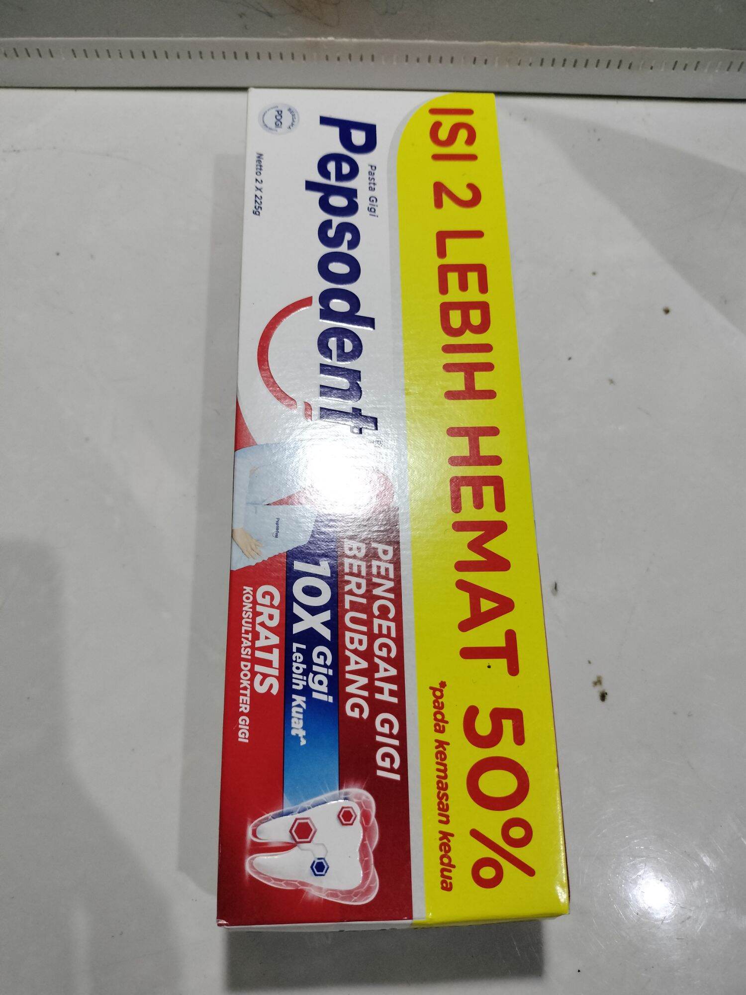 PEPSODENT PENCEGAH GIGI BERLUBANG PASTA GIGI 225GR GR PROMO 1 PAK ISI 2 PCS