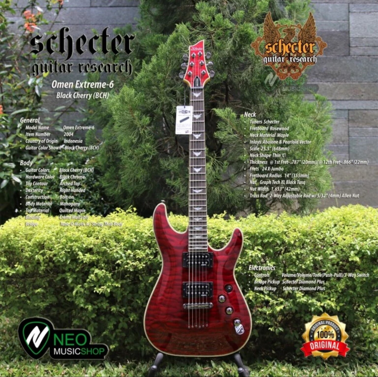 Schecter Omen Extreme 6 BCH 6 String Electric Guitar Lazada Indonesia