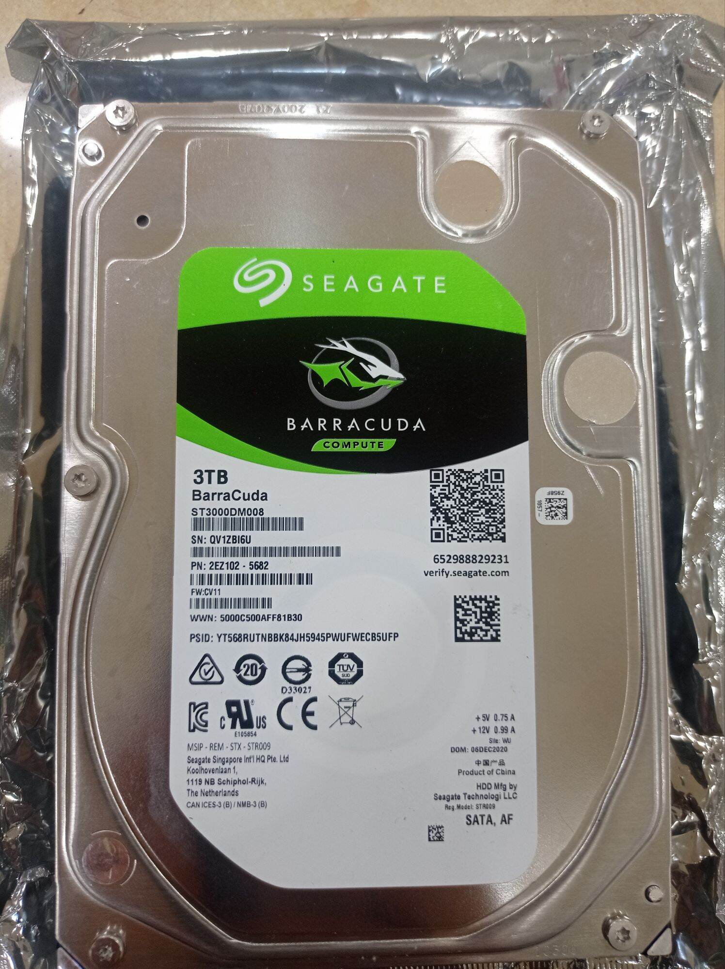 HDD/HD/HARDDISK INTERNAL PC SEAGATE BARRACUDA 3TB GARANSI TAHUN