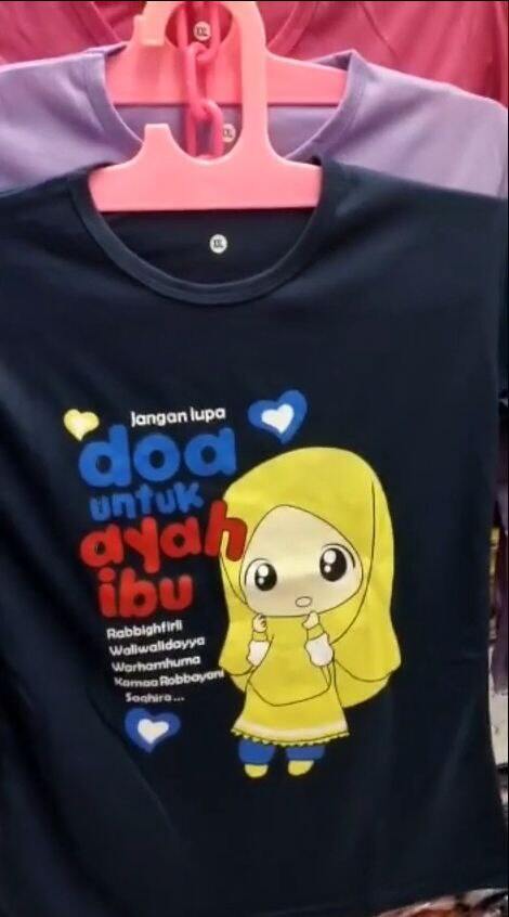 Kaos atasan doa Lengan Panjang anak perempuan murah 1-10 tahun