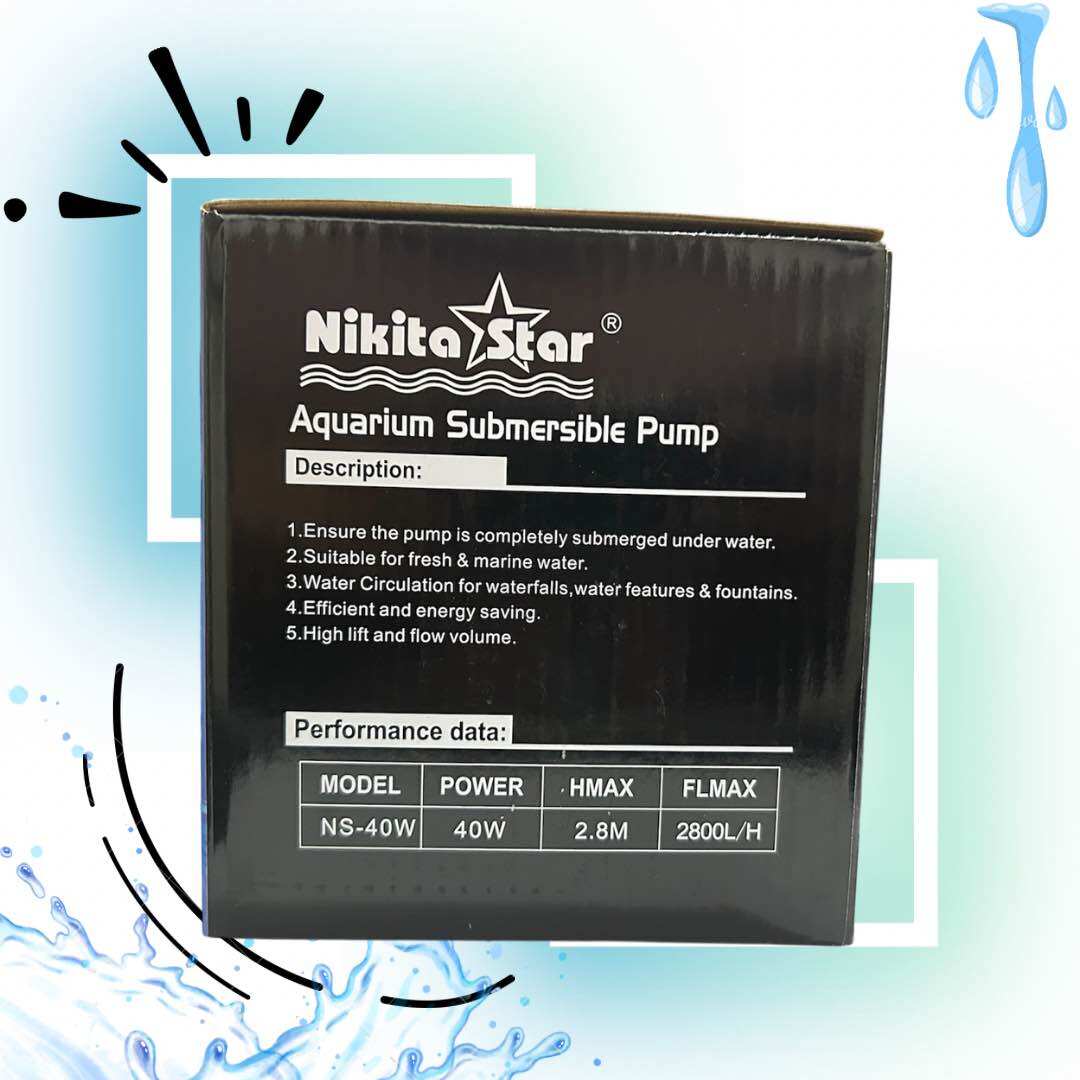 NIKITA STAR PSP NS 40W POMPA KOLAM AQUARIUM DRY BURNING SUBMERSIBLE PUMP
